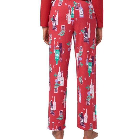 Brand New Hue Women's Size XL Ankle Length Cherry Wine Print Sleep Lounge Pants - Picture 3 of 8